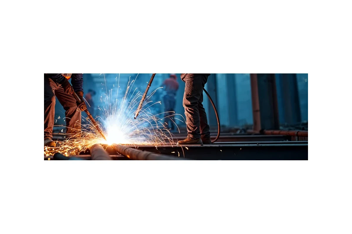 Industrial welding application imagery for VIRDI welding machines